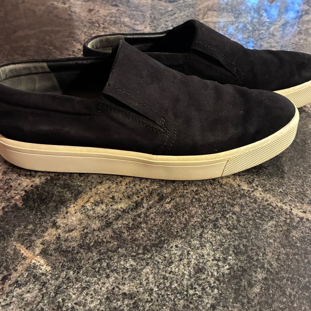 Vince black suede loafers